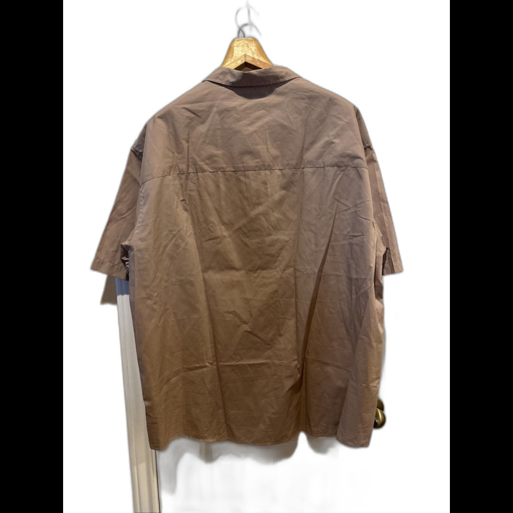 H&M Shirt Men's XL Khaki Short Sleeve Relaxed Fit Button-Front - Picture 8 of 8